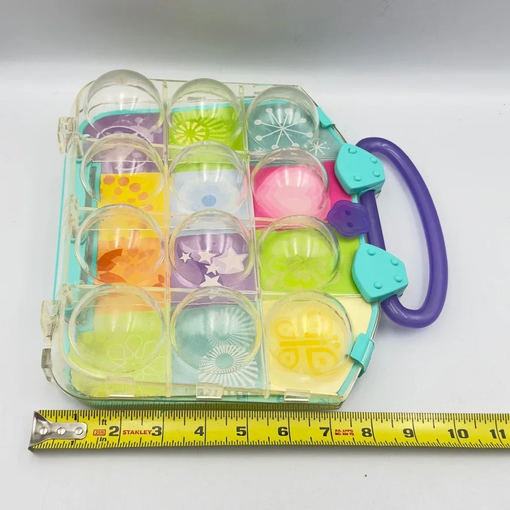 Vintage 2004 Polly Pocket Bubble Carrying Case Teal Purple G8624 Doll Storage